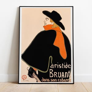 Henri de Toulouse-Lautrec, Aristide Bruant nel suo cabaret, 1892 - Dipinto, decorazione per la casa, poster di alta qualità, carta semilucida premium
