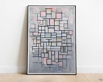 Piet Mondrian Composition IV Art Print, Geometric Abstract Poster