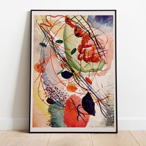 Wassily Kandinsky, Acquerello astratto, Composizione vibrante, Arte murale - Decorazione per la casa, Poster di alta qualità - Carta semilucida premium