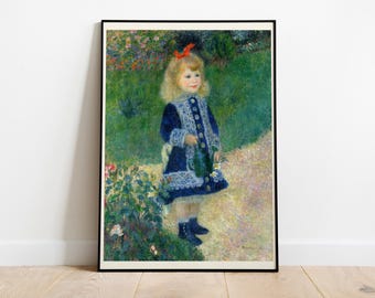 Renoir Impressionist Mädchen mit Gießkanne, Art Print Poster
