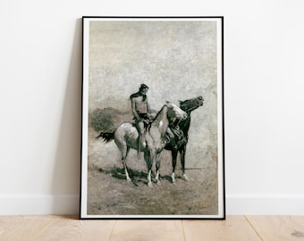 Frederic Remington-schilderij, kunstafdruk Amerikaans westen, woondecoratie