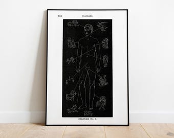 Stjärnteckensmänniska Poster - Medeltida Astrologitryck - Ockult Väggdekoration
