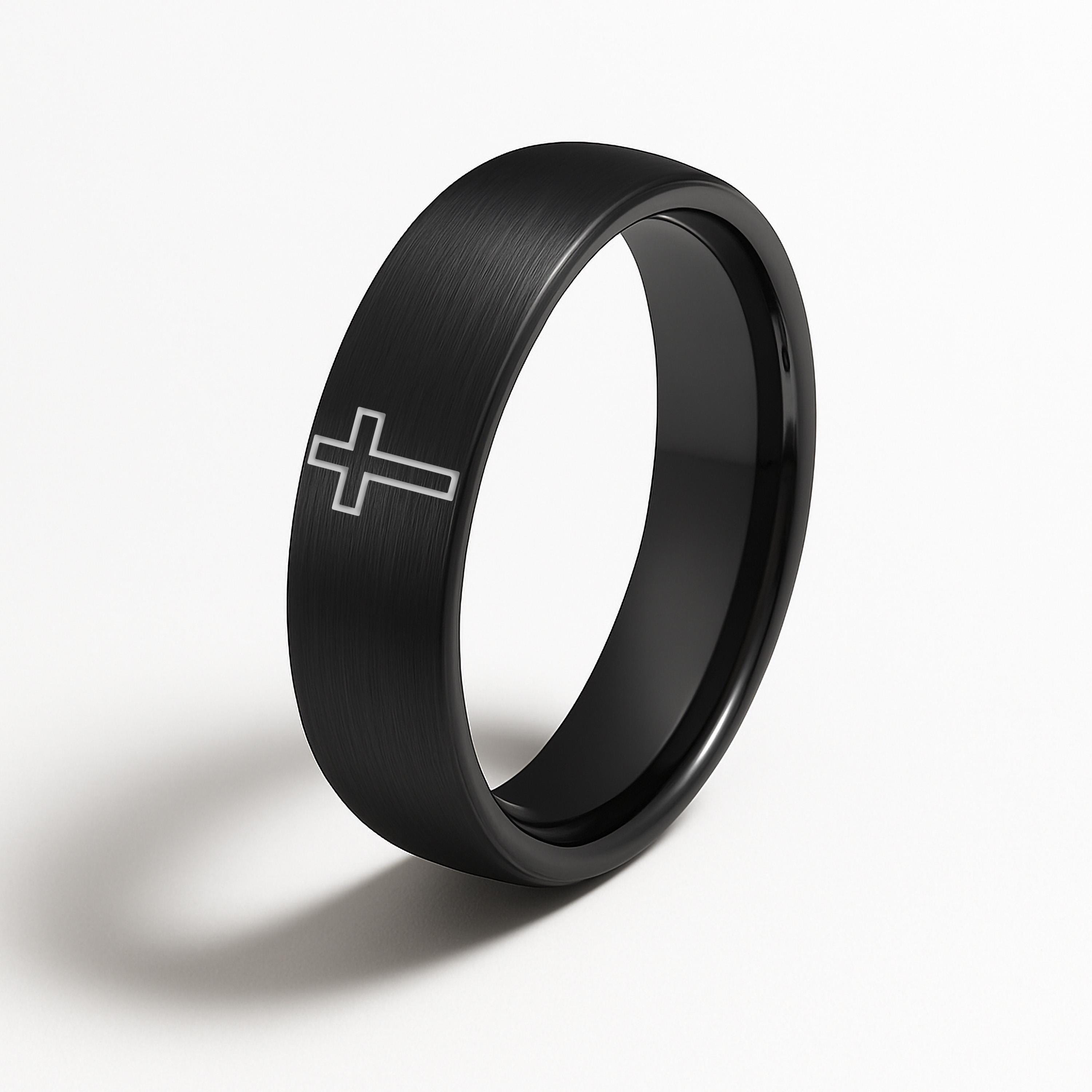 Cross Wedding Band - Etsy