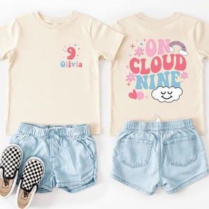 9th Birthday Girl Shirt, On Cloud Nine Birthday Girl Outfit, Personalized 9 Years Old Birthday Party Gift, 9th Birthday Youth Sweatshirt