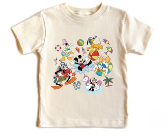 Mickey & Friends Disney Summer ToddlerShirt, Disney Beach Day Toddler Tee and Baby Bodysuit, Cute Mickey Mouse Beach Vacation Shirt for Kids
