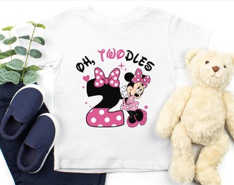 Oh Twodles 2nd Birthday Minnie Mouse Shirt: Toddler Party Outfit