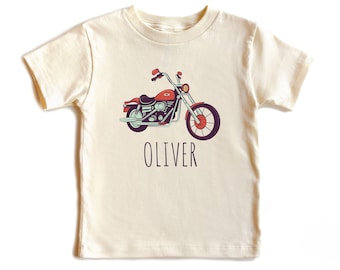 Custom Motorcycle Toddler Shirt, Personalized Dirt Bike Shirt for Boys, Youth Biker Name Tee