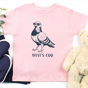 Funny Pigeon Kids Shirt, That's Coo Bird Pun Shirt, Cool Pigeon Graphic Tee, Funny Animal Youth Shirt, Pigeon Toddler Tee, Pigeon image 4