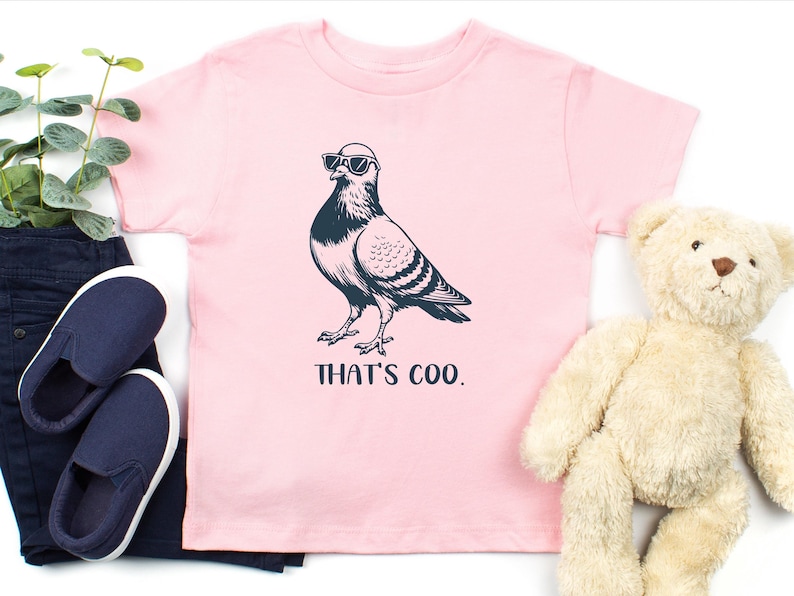 Funny Pigeon Kids Shirt, That's Coo Bird Pun Shirt, Cool Pigeon Graphic Tee, Funny Animal Youth Shirt, Pigeon Toddler Tee, Pigeon image 4