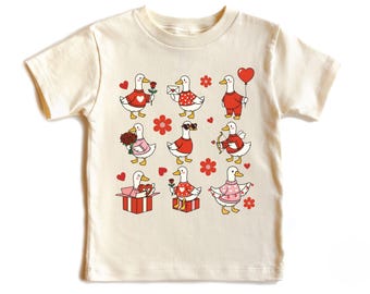 Goose Valentine Shirt, Girls Valentines Day Goose Shirt, Toddler Valentines Tee, Baby Girl Valentines Day Outfit, Valentine Youth Sweatshirt