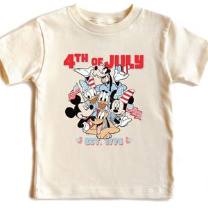 4th of July Disney Shirt for Kids - Patriotic Mickey and Friends Infant Toddler Youth Kids Tee, Independence Day Outfit for Boys and Girls