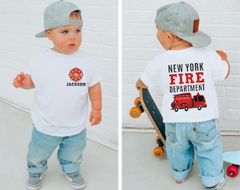 Custom Firetruck Birthday Shirt: Personalized Fireman Party Outfit