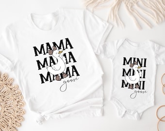 Mother’s Day Matching Outfit, Mama and Mini Goose Shirt or Onesie®, Mommy and Me Gift, Mama Mini Matching, Mother Daughter Goose Shirt