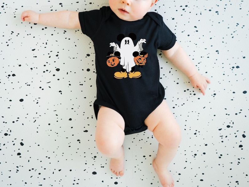 Mickey Halloween Toddler Shirt & Baby Bodysuit, Kids Halloween Disney Shirts, Funny Ghost Mickey Shirt, Cute Spooky Mickey Halloween Tee image 7