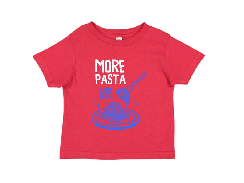 Funny Toddler Pasta Shirt: More Pasta Less Drama Italian Foodie Tee Bild 8