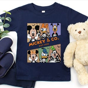 Mickey & Co Halloween Toddler Shirt, Disney Halloween Kids Shirt, Skeleton Disney Characters Tee, Cute Spooky Halloween Shirt for Kids image 6