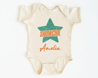 Custom Showgirl Onesie® & Toddler Shirt, Orange Showgirl Kids Shirt, Showgirl Baby Clothes, Youth Showgirl Era Tshirt, Girls Concert Outfits