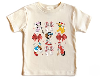 Mickey Baseball Team Shirt for Kids, Disney Friends Toddler Tee, Cute Baseball Theme Birthday Outfit, Disney Baseball Toddler Shirt