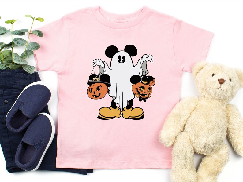 Mickey Halloween Toddler Shirt & Baby Bodysuit, Kids Halloween Disney Shirts, Funny Ghost Mickey Shirt, Cute Spooky Mickey Halloween Tee image 3