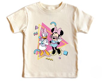 Retro Minnie & Daisy Toddler Shirt, Cute Disney Baby Outfit, 90s Inspired Baby Bodysuit, Minnie Mouse Toddler Tee, Disney Girl Shirt