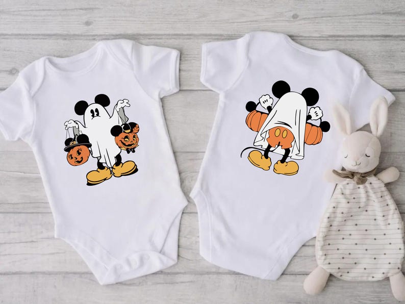 Mickey Halloween Toddler Shirt & Baby Bodysuit, Kids Halloween Disney Shirts, Funny Ghost Mickey Shirt, Cute Spooky Mickey Halloween Tee image 5
