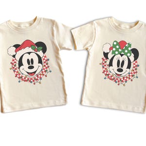 Mickey Minnie Christmas Shirt, Disney Christmas Toddler Gift Outfit, Kids Christmas Lights Shirt, Cute Santa Mouse Baby Christmas Outfit