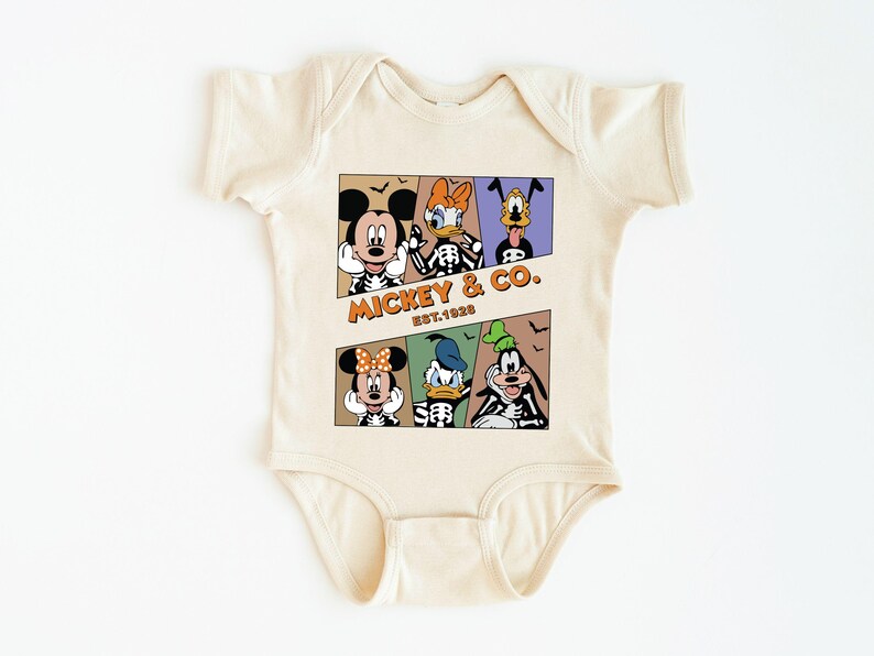 Mickey & Co Halloween Toddler Shirt, Disney Halloween Kids Shirt, Skeleton Disney Characters Tee, Cute Spooky Halloween Shirt for Kids image 8