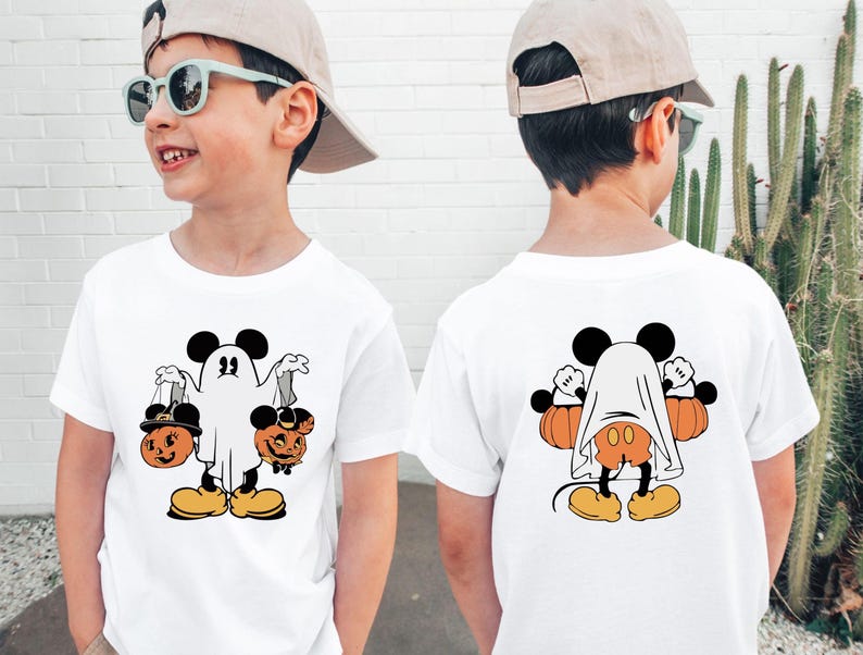 Mickey Halloween Toddler Shirt & Baby Bodysuit, Kids Halloween Disney Shirts, Funny Ghost Mickey Shirt, Cute Spooky Mickey Halloween Tee image 1