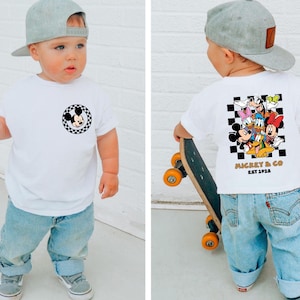 Mickey and Friends Toddler Shirt, Checkered Mickey & Co Est 1928 Shirt, Kids Mickey Minnie Birthday Shirt,  Disney Trip Baby Bodysuit