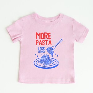 Funny Toddler Pasta Shirt: More Pasta Less Drama Italian Foodie Tee Bild 6