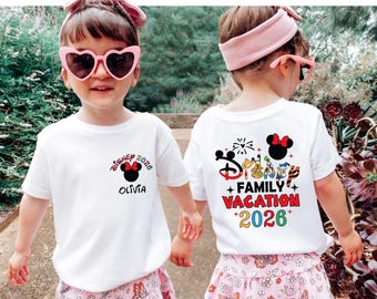 Custom Disney 2026 Family Vacation Shirts, Mickey Minnie 2026 Family Matching Disney Shirts, Disney Family Trip Gift, Kids Disney Trip Shirt
