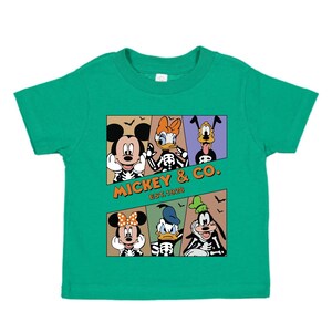 Mickey & Co Halloween Toddler Shirt, Disney Halloween Kids Shirt, Skeleton Disney Characters Tee, Cute Spooky Halloween Shirt for Kids image 7