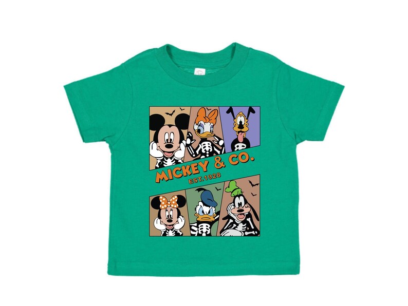 Mickey & Co Halloween Toddler Shirt, Disney Halloween Kids Shirt, Skeleton Disney Characters Tee, Cute Spooky Halloween Shirt for Kids image 7