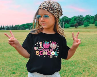 Girls 100 Days of School Shirt, Girls 100th Day of School Outfit, 100 Day Toddler Girl Shirt, 100 Days of School Sweatshirt for Youth