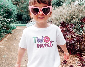 Two Sweet Donut 2nd Birthday Shirt - Toddler Girl Outfit