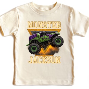 Personalized Monster Truck Shirt: Custom Name Kids Tee