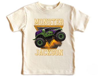 Personalized Monster Truck Shirt: Custom Name Kids Tee