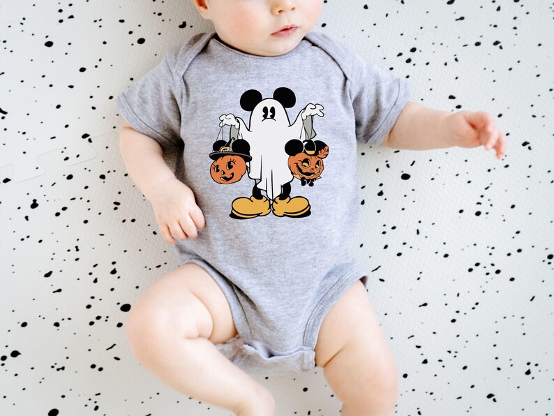 Mickey Halloween Toddler Shirt & Baby Bodysuit, Kids Halloween Disney Shirts, Funny Ghost Mickey Shirt, Cute Spooky Mickey Halloween Tee image 4