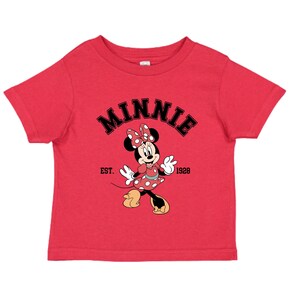Chemise Minnie Mouse Est 1928, t-shirt Disney pour tout-petits, chemise classique pour tout-petits Minnie, jolie tenue Disney rétro pour les filles image 7