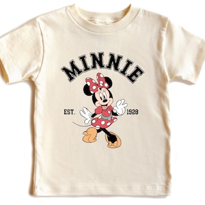 Chemise Minnie Mouse Est 1928, t-shirt Disney pour tout-petits, chemise classique pour tout-petits Minnie, jolie tenue Disney rétro pour les filles image 1