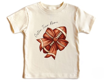 Personalized Girls Football Bow Shirt: Custom Team Game Day Outfit