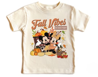 Retro Mickey and Minnie Fall Vibes on Main Street Shirt, Kids Disney Fall Pumpkin Shirt, Autumn Vibes Thanksgiving Tee, Spice Season Shirt