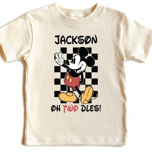 Custom Oh TWOdles Birthday Shirt, Mickey 2nd Birthday Toddler Tee, Mickey Baby Bodysuit, Two Year Old Shirt, Toddler Boy Disney Bday Tee