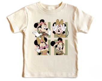 Minnie Mouse Safari Kids T-Shirt, Animal Kingdom Safari Shirt, Leopard Minnie Toddler Tee, Disney Safari Trip Girl Shirt, Safari Baby Outfit