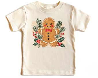 Gingerbread Christmas Shirt for Kids, Toddler Gingerbread Sweatshirt, Baby Christmas Bodysuit, Holiday Cookie Baking Outfit