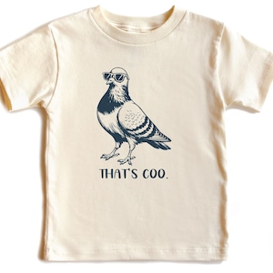Funny Pigeon Kids Shirt, That's Coo Bird Pun Shirt, Cool Pigeon Graphic Tee, Funny Animal Youth Shirt, Pigeon Toddler Tee, Pigeon image 1