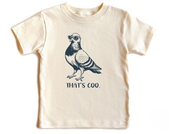 Funny Pigeon Kids Shirt, That's Coo Bird Pun Shirt, Cool Pigeon Graphic Tee, Funny Animal Youth Shirt, Pigeon Toddler Tee, Pigeon