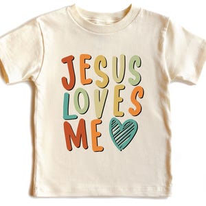 Jesus Loves Me Shirt for Kids, Christian Toddler Tee, Baby Faith Bodysuit, Religious Kids Gift Shirt