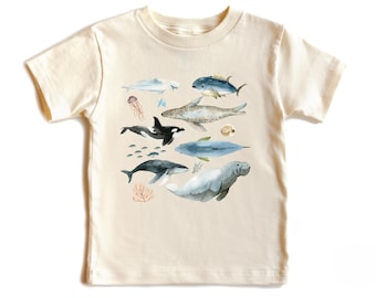 Ocean Animal Kids T-Shirt – Whale, Fish, Marine Graphic Tee