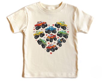 Monster Truck Valentine Shirt, Truck Boys Valentine Shirt, Toddler Boy Valentine Shirt, Kids Truck Love Shirt, Baby Boy Valentine Outfit